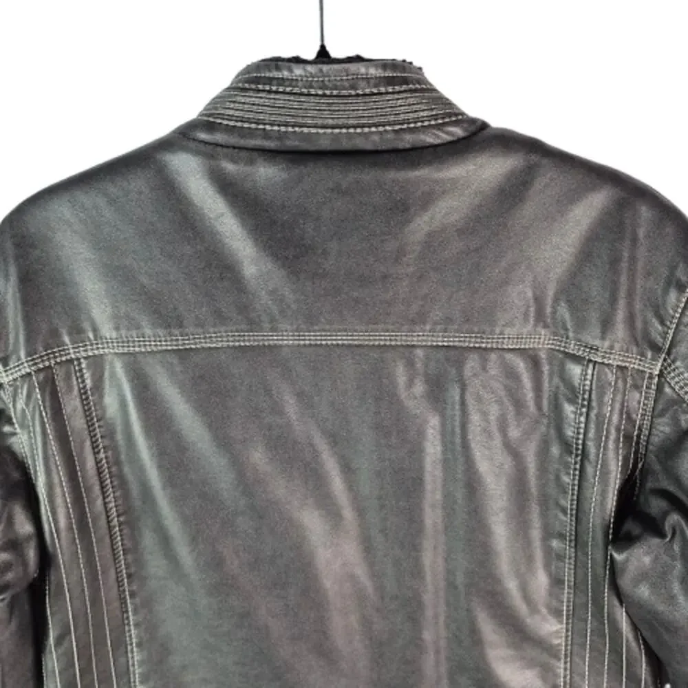 BKE "Garrison"  Faux Leather Jacket w/ Fleece Liner Size Youth Boys XL 18-20 - Picture 8 of 13